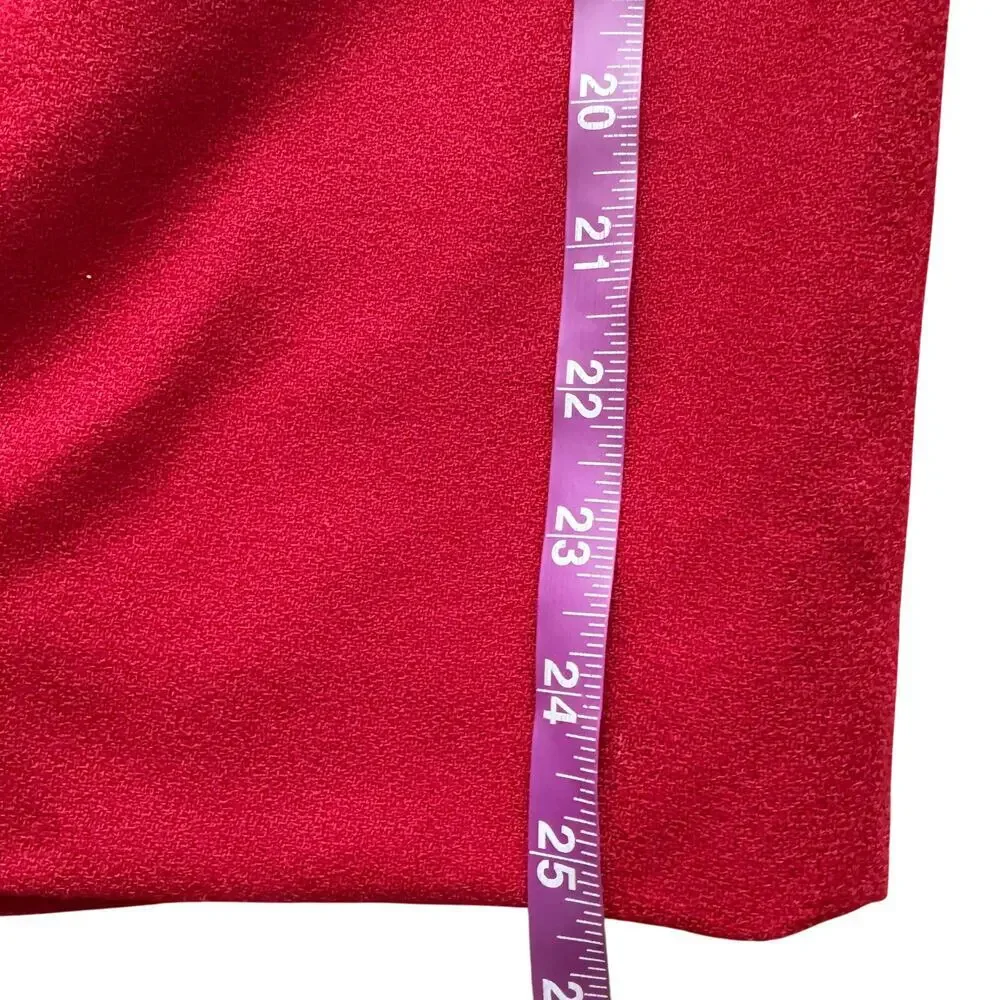 VTG Talbots 100%‎ Wool Skirt Women's Sz 6 8 10 Red Pencil straight Vintage Midi
